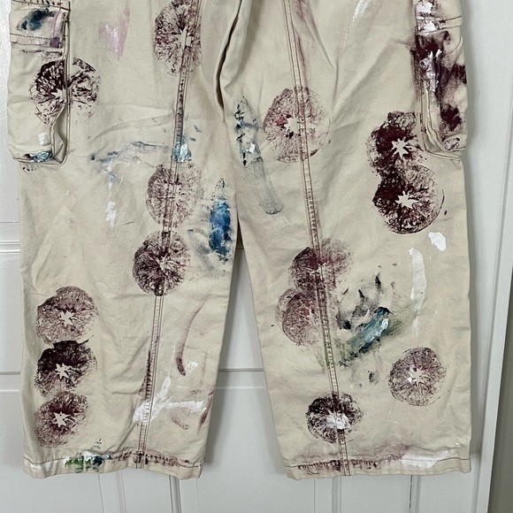 PacSun Retro Painted Baggy Cargo Pants Womens Size M Streetwear Utility Grunge - Picture 7 of 13
